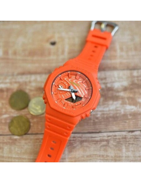 Casio G-Shock Sushi Salmon GA-2100SSH-4AJR JDM Special Edition 48,5 × 45,4 × 11,8 mm hecho en Japón